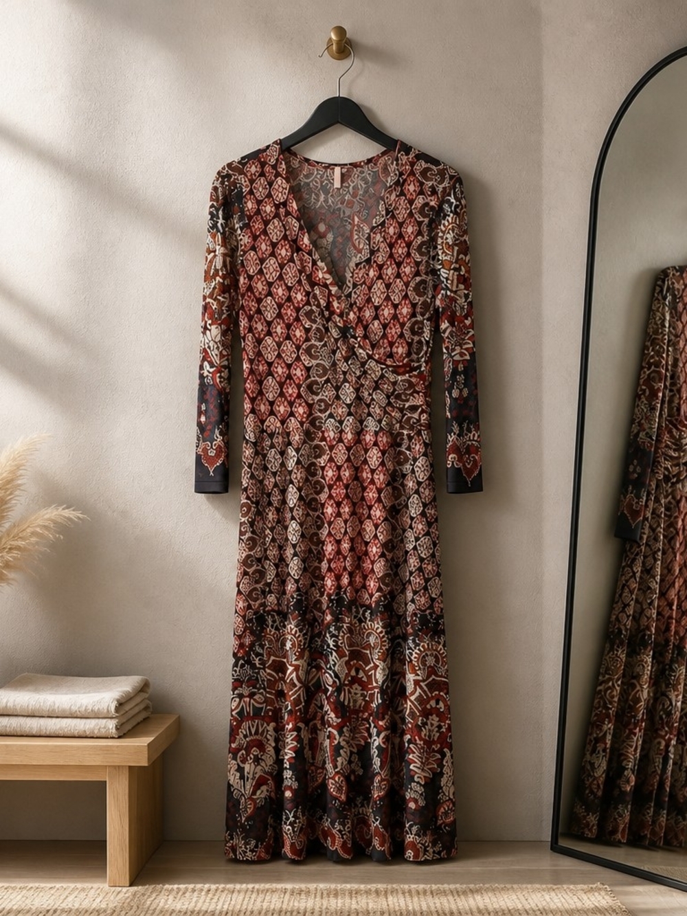 Triatria Bohemian Patterned Wrap Dress